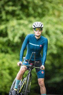 Ladies Cycling Jersey Padded Bib Knicks Women's Short Sleeve Cycle Clothing  Set