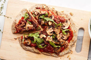 Vegan Buckwheat Pizza With Sundried Tomato & Pesto