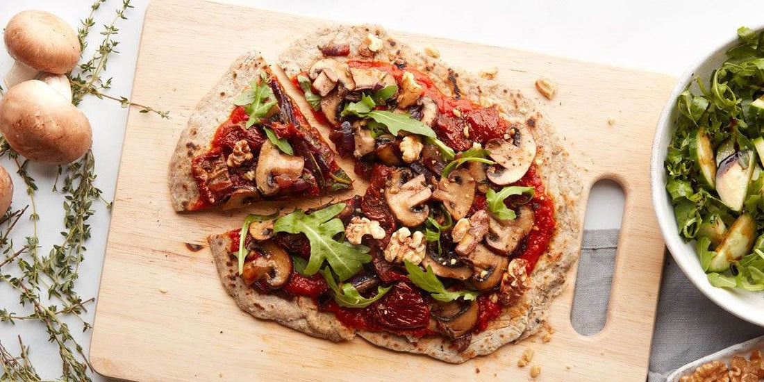 Vegan Buckwheat Pizza With Sundried Tomato & Pesto