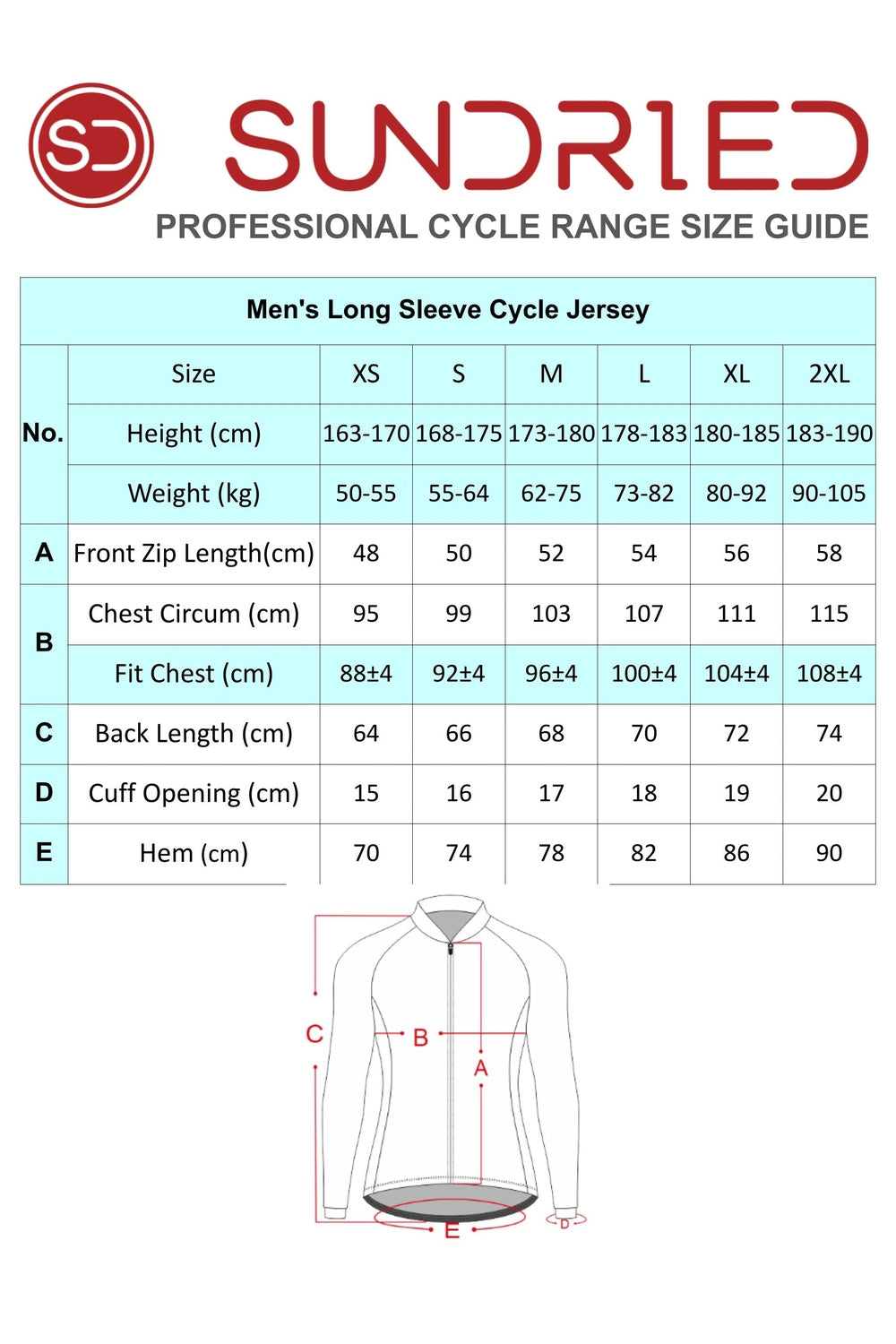 Sundried Rosa Men's Long Sleeve Cycle Jersey Long Sleeve Jersey Activewear