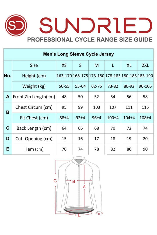 Sundried Ice Stripe Men's Long Sleeve Cycle Jersey Long Sleeve Jersey Activewear