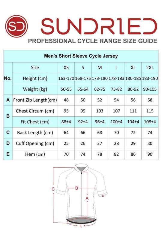 Sundried Ice Men's Short Sleeve Cycle Jersey Short Sleeve Jersey Activewear