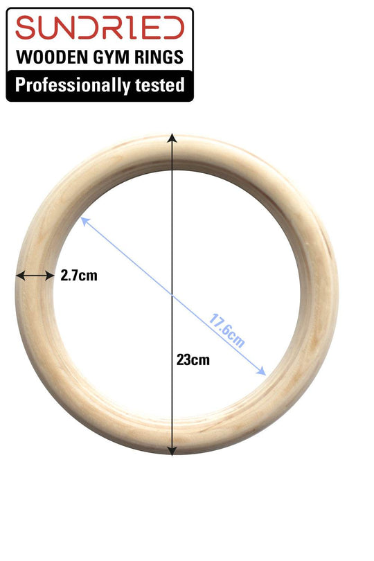 Sundried Wooden Gymnastic Rings - Gymrings Gym Accessories Activewear