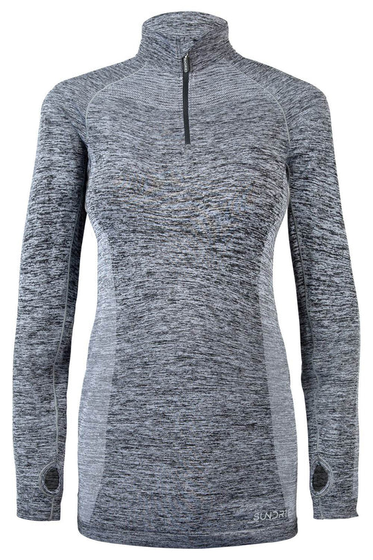 Sundried Threshold Women's Half Zip Jacket Sweatshirt L Grey SD0161 L Grey Activewear