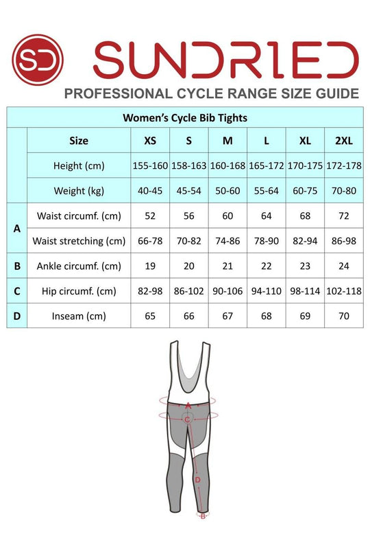 Sundried Rouleur Women's Training Bib Tights Bib Tights Activewear