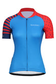 Sundried Spots and Stripes Women's Short Sleeve Cycle Jersey Short Sleeve Jersey XS Blue SD0480 XS BlueStripe Activewear