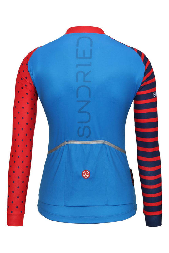 Sundried Spots and Stripes Women's Long Sleeve Cycle Jersey Long Sleeve Jersey Activewear