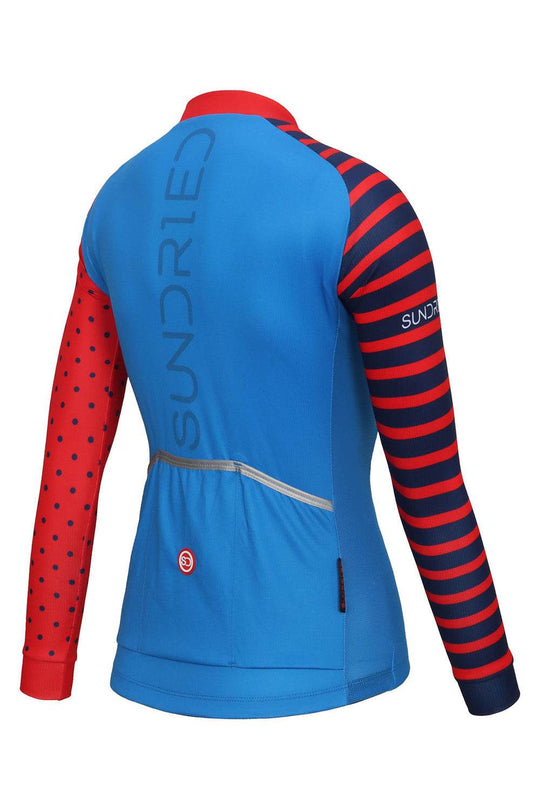 Sundried Spots and Stripes Women's Long Sleeve Cycle Jersey Long Sleeve Jersey Activewear