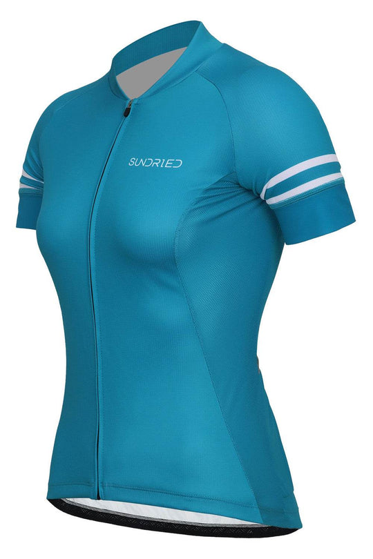 Sundried Turquoise Women's Short Sleeve Cycle Jersey Short Sleeve Jersey Activewear