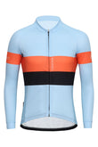 Sundried Sky Stripe Men's Long Sleeve Cycle Jersey Long Sleeve Jersey XS Blue SD0487 XS Sky Activewear