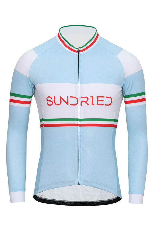 Sundried Ice Stripe Men's Long Sleeve Cycle Jersey Long Sleeve Jersey L Ice SD0497 L Ice Activewear