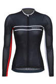 Sundried Pro Women's Black Long Sleeve Cycle Jersey Long Sleeve Jersey XS Black SD0500 XS Black Activewear