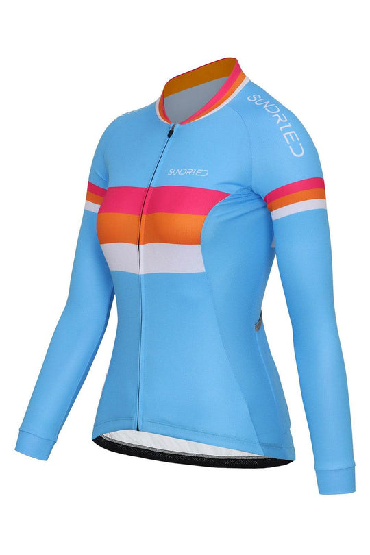 Sundried Euro Women's Long Sleeve Cycle Jersey Long Sleeve Jersey Activewear