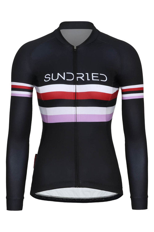 Sundried Stealth Women's Long Sleeved Cycle Training Jersey Long Sleeve Jersey L Black SD0514 L Black Activewear