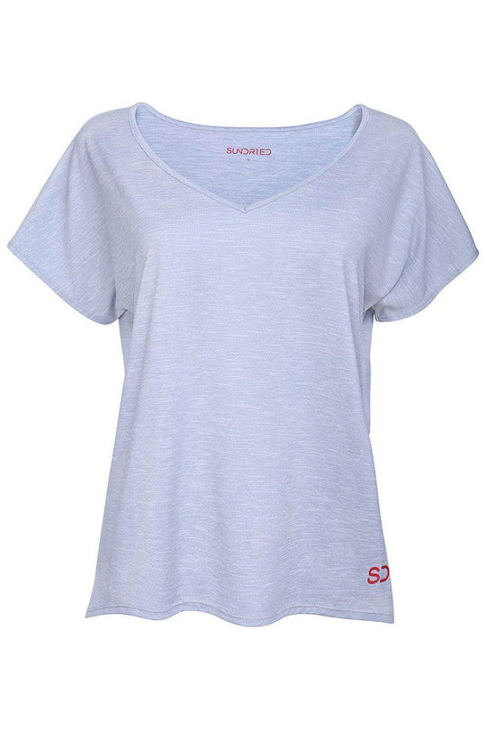 Sundried Grivola 2.0 Women's Recycled Coffee Loose Top T-Shirt L Grey SD0003 L Slate Activewear