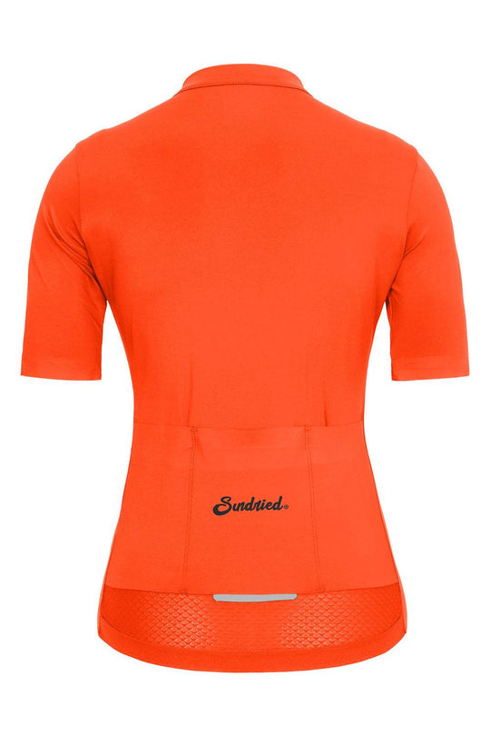 Sundried Sport Pianura Women's Orange Short Sleeve Cycle Jersey Activewear