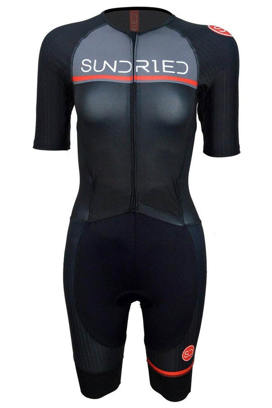 Sundried Velo Women's Aero Skinsuit Trisuit L Black SD0135 L Black Activewear