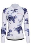 Sundried Floral Women's Long Sleeve Training Cycle Jersey Long Sleeve Jersey XS White SD0460 XS White Activewear