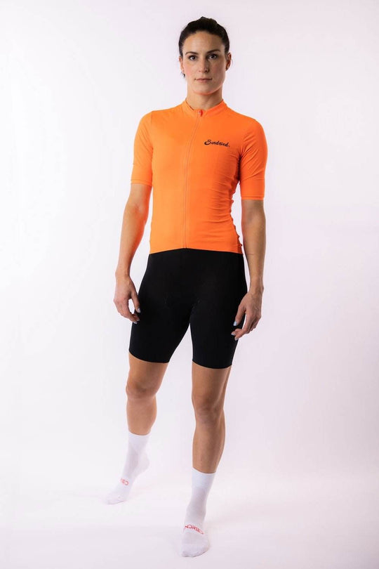 Sundried Sport Pianura Women's Orange Short Sleeve Cycle Jersey Activewear