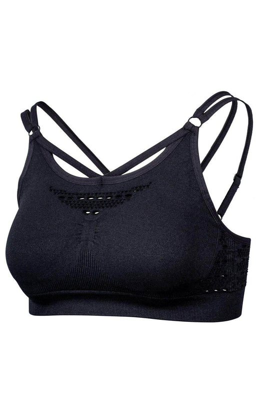 Sundried Womens Seamless Sports Bra L Black SD0205 L Black Activewear