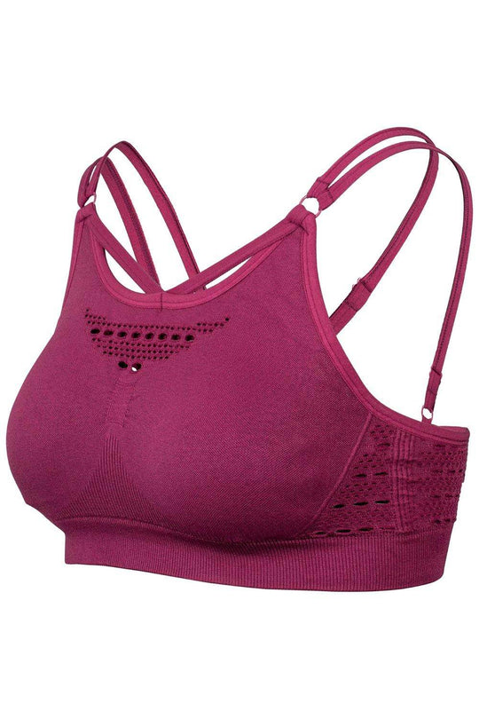 Sundried Womens Seamless Sports Bra L Plum SD0205 L Plum Activewear