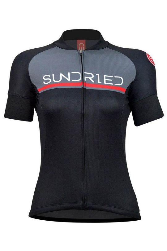 Sundried Rouleur Women's Short Sleeve Training Cycle Jersey Short Sleeve Jersey L Black SD0124 L Black Activewear