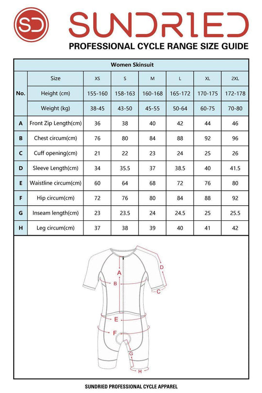 Sundried Velo Women's Aero Skinsuit Trisuit Activewear