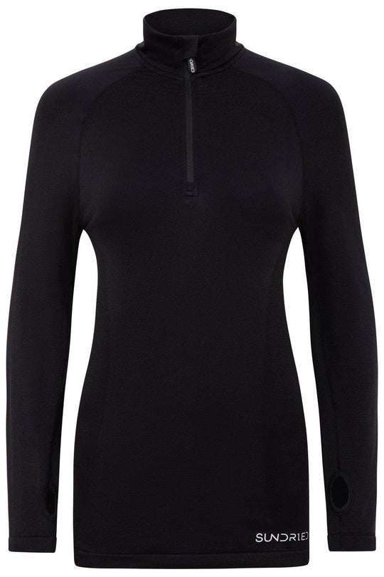 Sundried Threshold Women's Half Zip Jacket Sweatshirt L Black SD0161 L Black Activewear