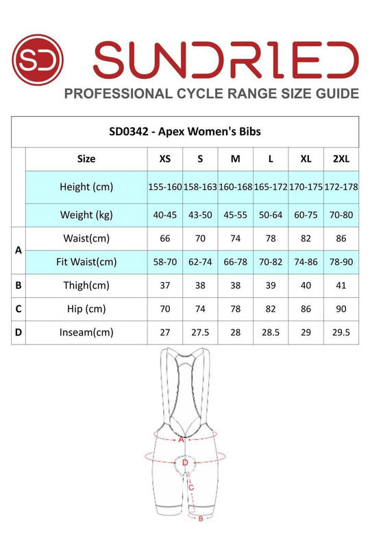 Sundried Apex Women's Bib Shorts Activewear