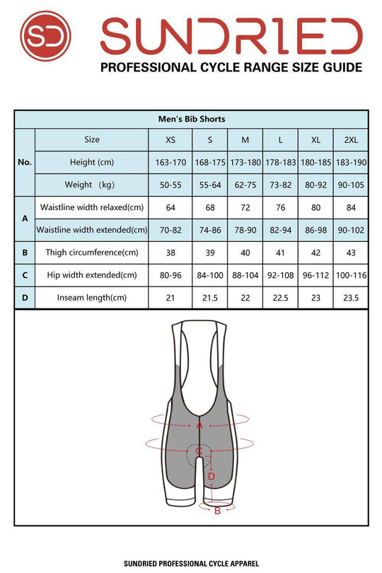 Sundried Cadence Men's Pro Bib Shorts Bib Shorts Activewear