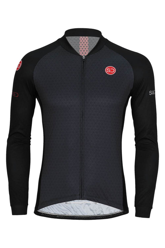 Sundried Century Men's Long Sleeve Cycle Jersey Long Sleeve Jersey L Black SD0447 L Black Activewear