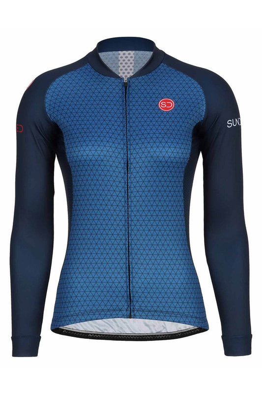 Sundried Drop Women's Long Sleeve Cycle Jersey Long Sleeve Jersey L Blue SD0450 L Blue Activewear