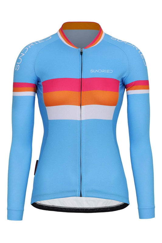 Sundried Euro Women's Long Sleeve Cycle Jersey L Blue Long Sleeve Jersey by Sundried | Sundried