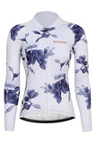 Sundried Floral Women's Long Sleeve Training Cycle Jersey Long Sleeve Jersey L White SD0460 L White Activewear