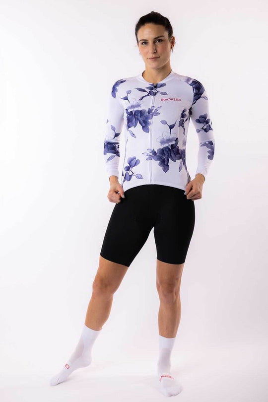 Sundried Floral Women's Long Sleeve Training Cycle Jersey Long Sleeve Jersey Activewear