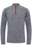 Sundried Horizon Men's Half Zip Top Sweatshirt L Grey SD0119 L Grey Activewear