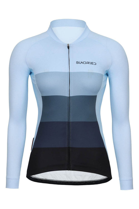 Sundried Ice Women's Long Sleeve Cycle Jersey Long Sleeve Jersey L Ice SD0492 L Ice Activewear