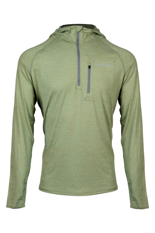 Sundried Men's Huron Hybrid Hoodie L Green SD0356 L Khaki Activewear