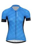 Sundried Plaid Women's Short Sleeve Training Cycle Jersey Short Sleeve Jersey L Blue SD0457 L Blue Activewear