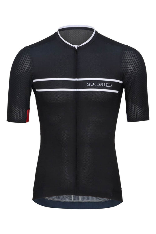 Sundried Pro Men's Black Short Sleeve Cycle Jersey Short Sleeve Jersey L Black SD0501 L Black Activewear