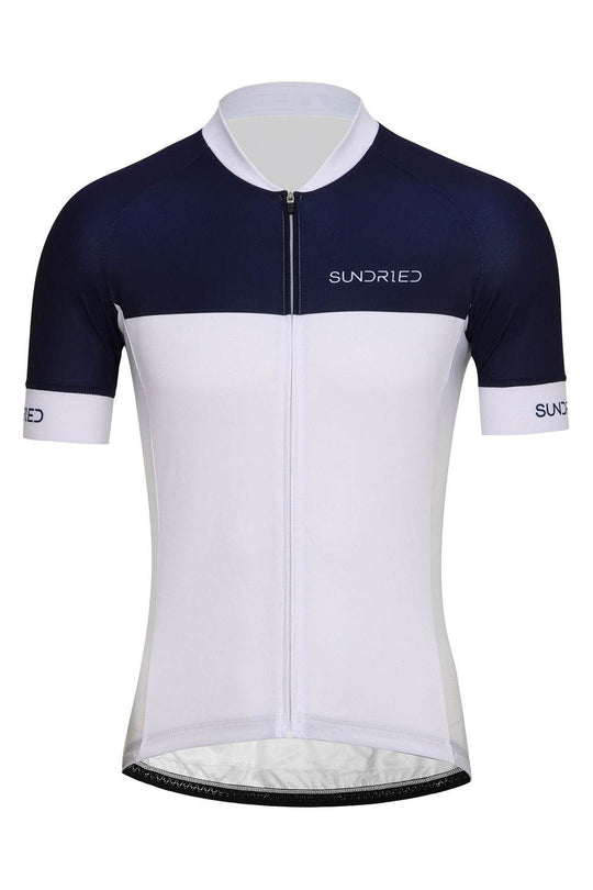 Sundried Retro Men's Short Sleeve Training Cycle Jersey Short Sleeve Jersey L Navy SD0465 L Navy Activewear