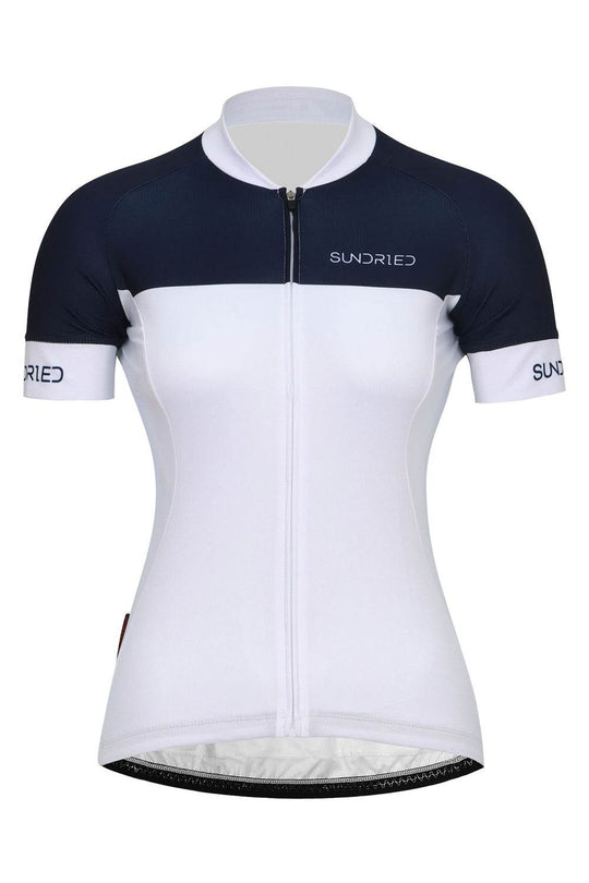 Sundried Retro Women's Short Sleeve Training Cycle Jersey Short Sleeve Jersey L Navy SD0466 L Navy Activewear