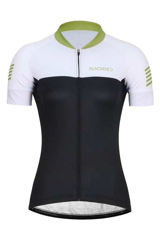 Sundried Retro Women's Short Sleeve Training Cycle Jersey Short Sleeve Jersey L White SD0466 L White Activewear