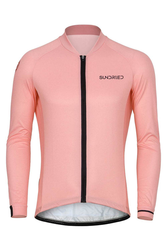 Sundried Rosa Men's Long Sleeve Cycle Jersey Long Sleeve Jersey L Pink SD0451 L Pink Activewear