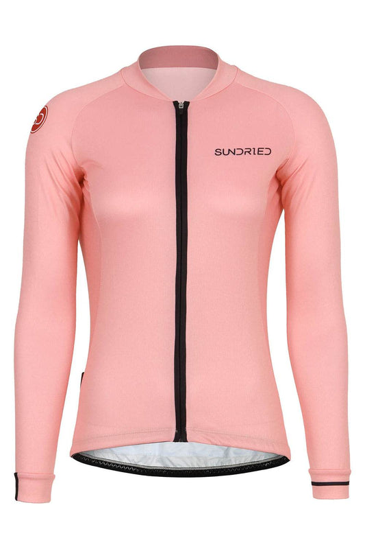 Sundried Rosa Women's Long Sleeve Cycle Jersey Long Sleeve Jersey L Pink SD0452 L Pink Activewear