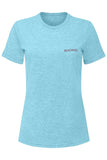 Sundried Whitney Women's Rolled Sleeve Cotton T-Shirt L Turquoise SD0138 L Turquoise Activewear