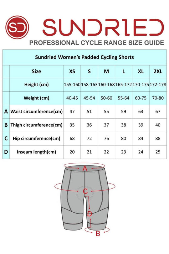 Sundried Women's Padded Training Shorts Bib Shorts Activewear